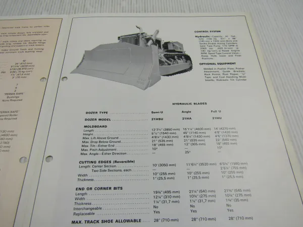 Brochure Allis Chalmers HD21 Series B Tractor Bulldozer ca. 1972