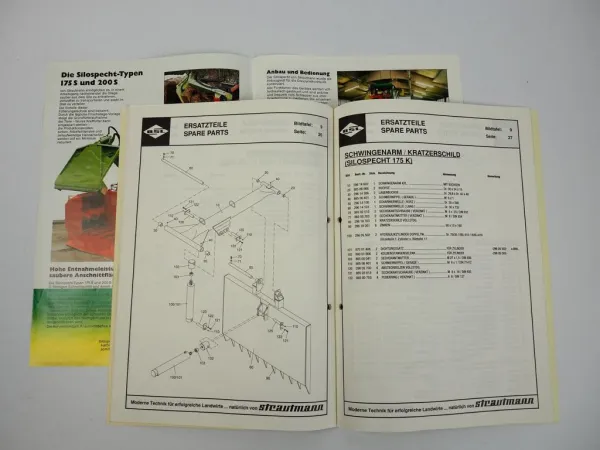 BSL Strautmann Silospecht 175 S K Kipp Ersatzteilliste + Prospekt