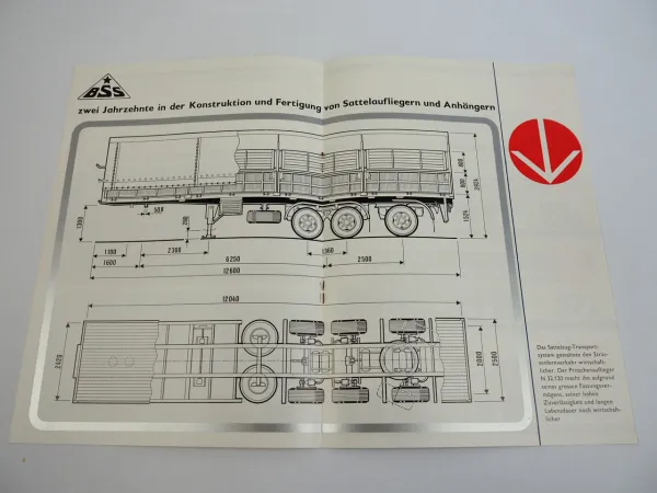 BSS N 32.120 Sattauflieger für Tatra NT 813 4x4 LKW Prospekt ca 1970