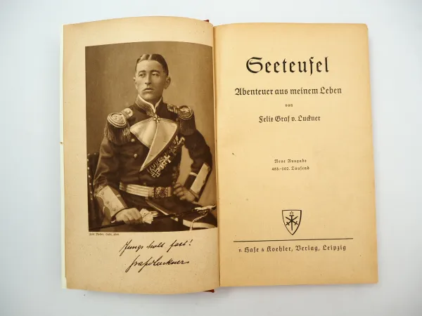 Buch Seeteufel Felix Graf von Luckner mit Widmung 1943 Halle Saale neu gebunden