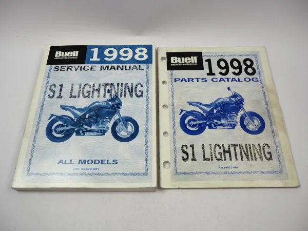Buell S1 S1D S1W Lightning 1998 Service Manual and Parts List Catalog