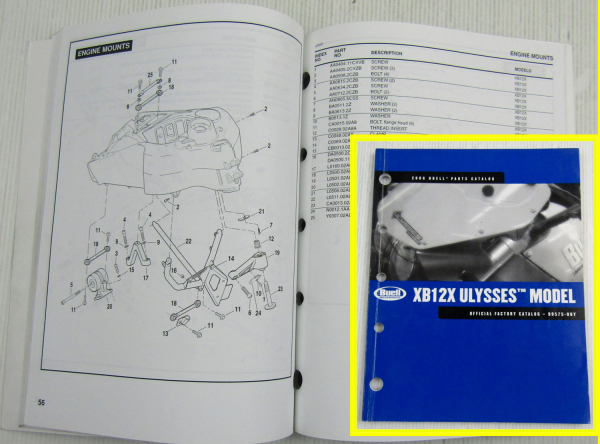 Buell XB12X Ulysses Model Code DX Spare Parts List Catalog 2006