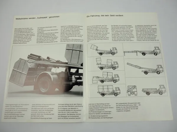 Büssing BS 14 15 FSA Fahrgestelle mit LESA Müllschrankaufbau Prospekt 1968