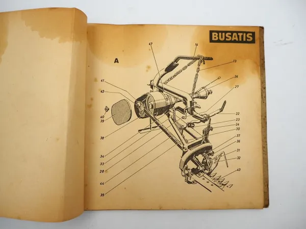 Busatis BM 300 311 314 316 318 Mähwerk Betriebsanleitung Ersatzteilliste ca 1963