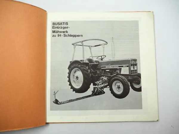 Busatis BM1135 Mähwerk für IHC Traktor Betriebsanleitung Ersatzteilliste 1977