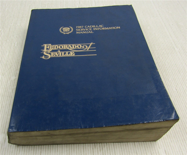 Cadillac Eldorado Seville Service Manual 1987 Repair Shop Manual