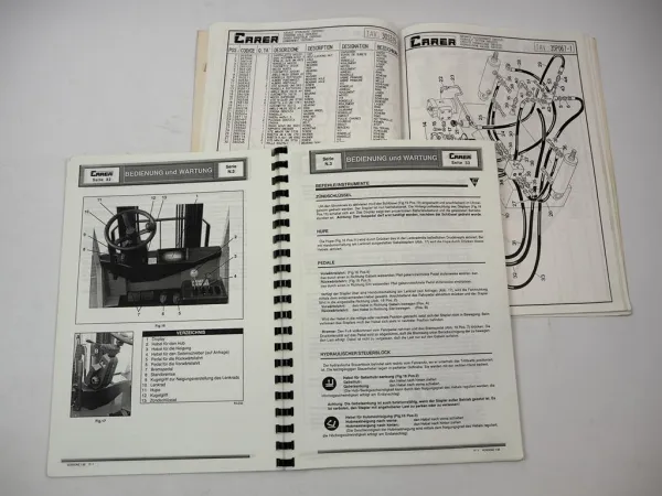 Carer N 16.3 18.3 20.3 Gabelstapler Betriebsanleitung Ersatzteilliste 1996