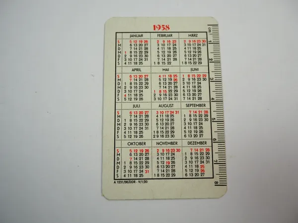 Carl Zeiss Jena Taschenkalender 1958 Prismen Fernglas Optiker Zöppig Meißen