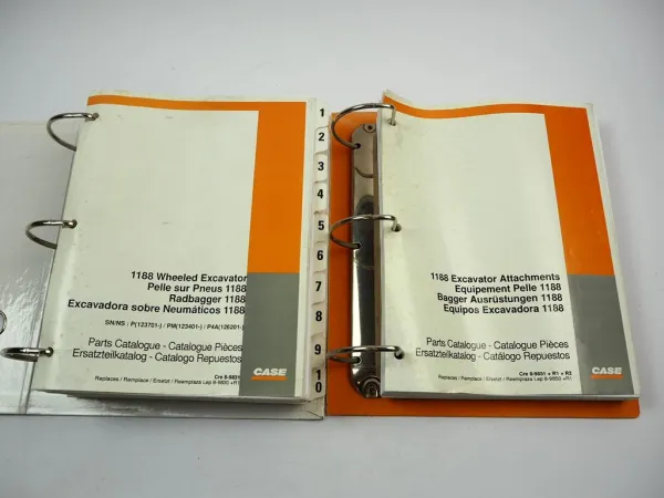 Case 1188 Radbagger Excavator + Ausrüstungen Ersatzteilkatalog Parts List 1995