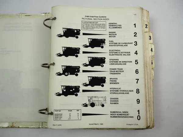 Case 2288 Mähdrescher Axial Flow Combine Ersatzteilkatalog Parts List 1995