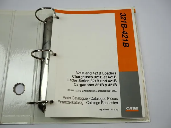 Case 321B 421B Lader Ersatzteilliste Parts Catalogue Ergänzung Revision No. 2 1995