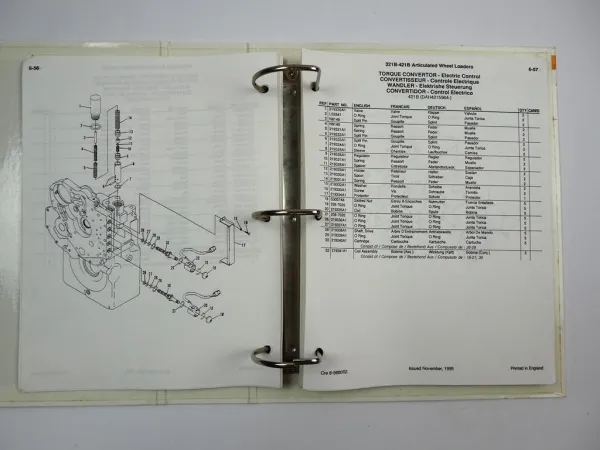 Case 321B 421B Lader Ersatzteilliste Parts Catalogue Ergänzung Revision No. 2 1995