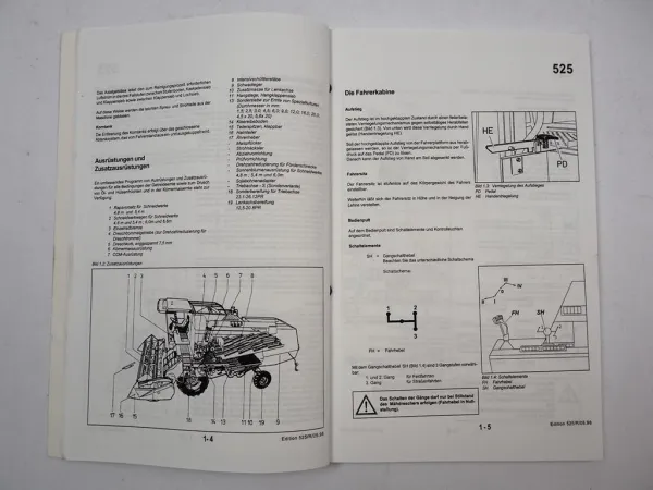 Case 525 Mähdrescher Betriebsanleitung Bedienungsanleitung Wartung 1998