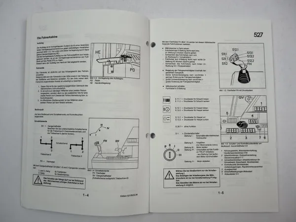 Case 527 Mähdrescher Betriebsanleitung Wartung Schaltplan Schneidwerke 1997