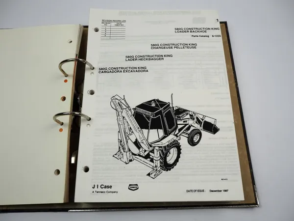 Case 580G Lader Heckbagger Ersatzteilliste Ersatzteilkatalog 1983/86
