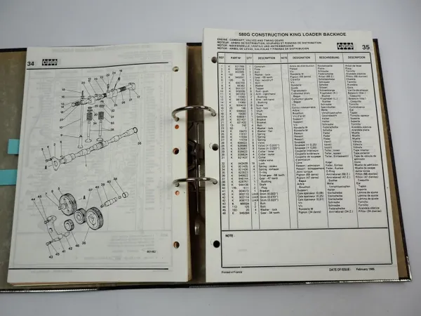 Case 580G Lader Heckbagger Ersatzteilliste Ersatzteilkatalog 1983/86