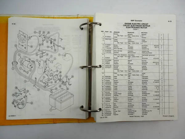Case 688P Radbagger Excavator Ersatzteilkatalog Parts List 1992