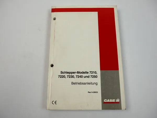 Case 7210 7220 7230 7240 7250 Schlepper Betriebsanleitung Bedienung 1998