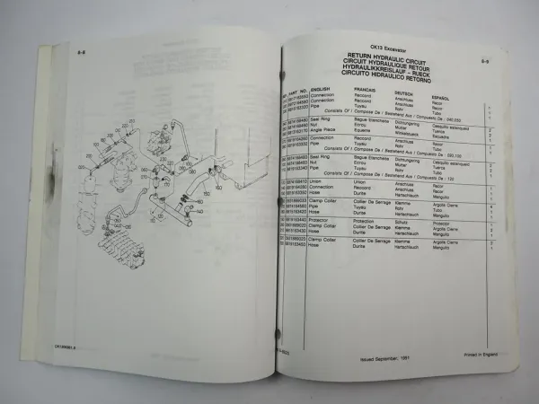 Case CK13 Raupenbagger Excavator Ersatzteilkatalog Parts Catalog 1991