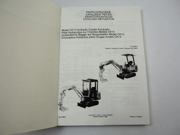 Case CK13 Raupenbagger Excavator Ersatzteilliste Parts List 1993