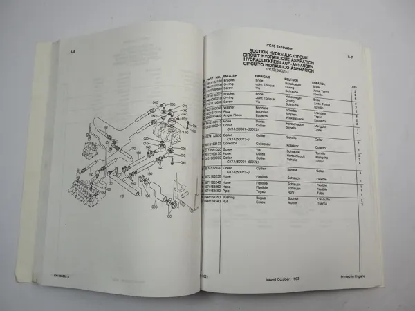 Case CK13 Raupenbagger Excavator Ersatzteilliste Parts List 1993