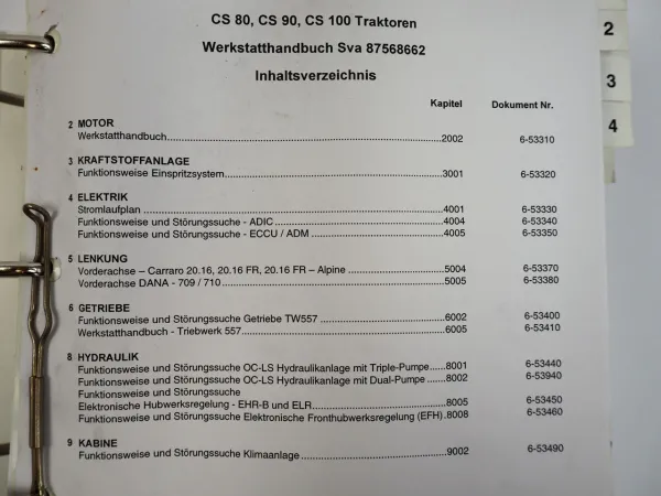 Case CS80 CS90 CS100 Traktor Reparaturanleitung Werkstatthandbuch 2006