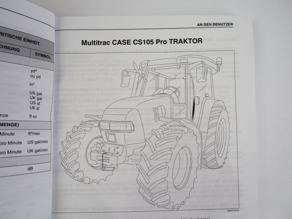 Case CS85 CS95 CS105 Pro Traktor Betriebsanleitung Bedienung 2010