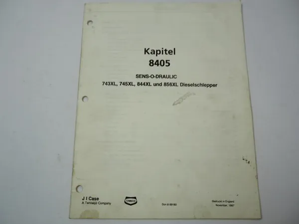 Case IHC 743XL 745XL 844XL 856XL Sens-O-Draulic Werkstatthandbuch 1987