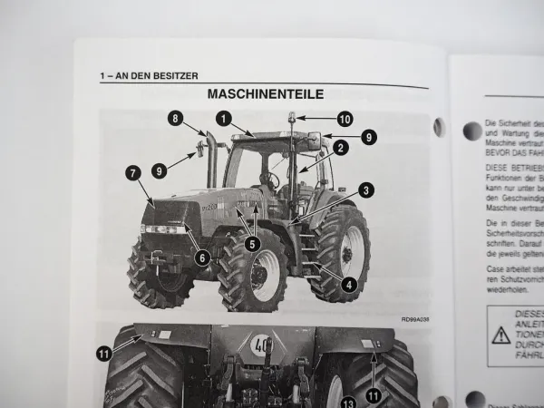 Case MX180 MX200 MX220 MX240 MX270 Magnum Schlepper Betriebsanleitung 2001