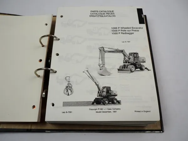 Case Poclain 1088 P P4A Radbagger Excavator Ersatzteilkatalog Parts List 1991