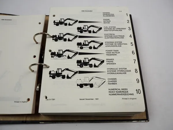Case Poclain 1088 P P4A Radbagger Excavator Ersatzteilkatalog Parts List 1991