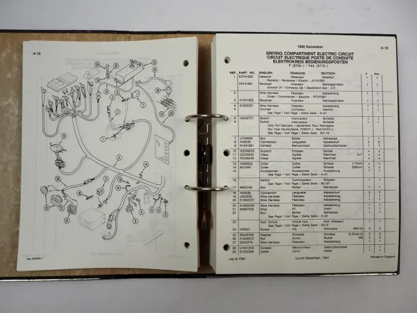 Case Poclain 1088 P P4A Radbagger Excavator Ersatzteilkatalog Parts List 1991