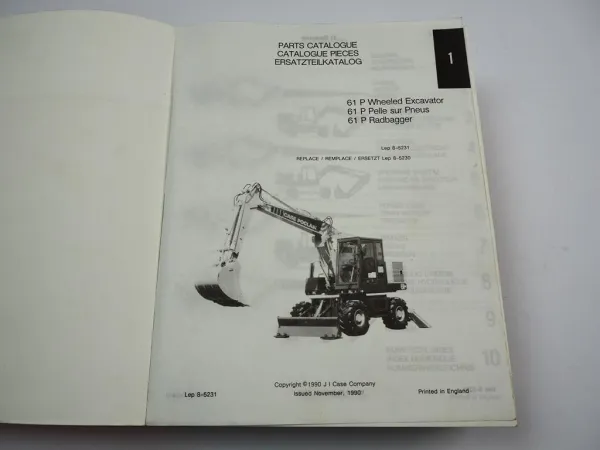 Case Poclain 61P Radbagger Excavator Ersatzteilkatalog Parts List 1990