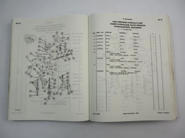 Case Poclain 61P Radbagger Excavator Ersatzteilkatalog Parts List 1990