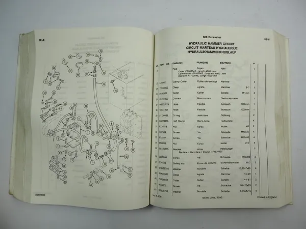 Case Poclain 688P Radbagger Excavator Ersatzteilkatalog Parts List 1990