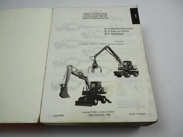 Case Poclain 81P 81P4A Radbagger Excavator Ersatzteilkatalog Parts List 1990