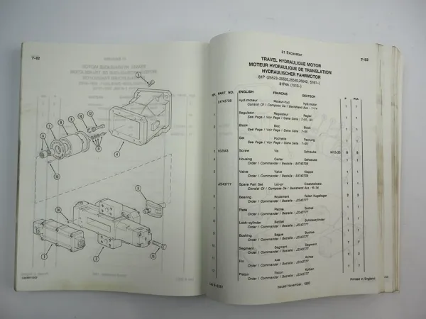 Case Poclain 81P 81P4A Radbagger Excavator Ersatzteilkatalog Parts List 1990