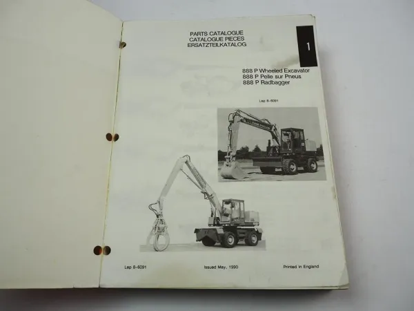 Case Poclain 888 P P4A Radbagger Excavator Ersatzteilkatalog Parts List 1990