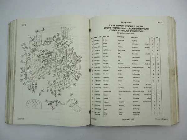 Case Poclain 888 P P4A Radbagger Excavator Ersatzteilkatalog Parts List 1990