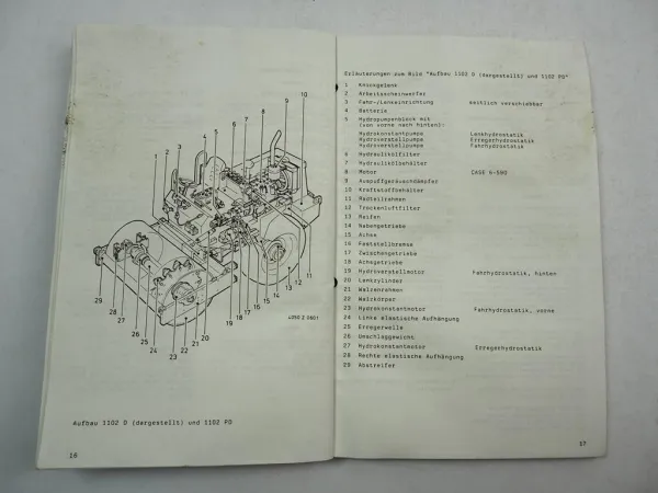 Case Vibromax 1102 D PD 6-590 Vibrations Walzenzug Betriebsanleitung 1989
