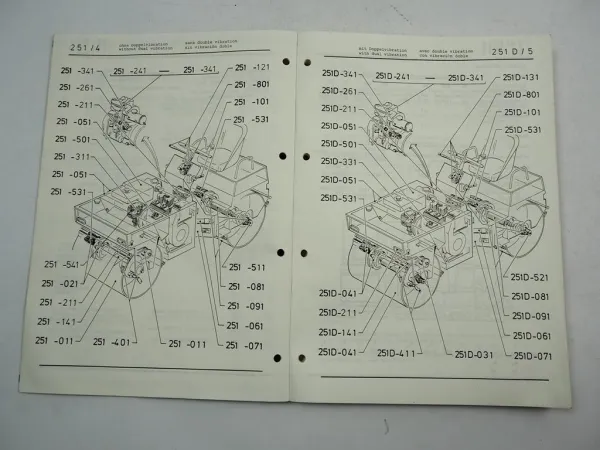 Case Vibromax 251 251D Vibrations Tandemwalze Ersatzteilliste Ersatzteilkatalog
