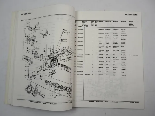 Case Vibromax AV1300 Rüttelplatte mit Hatz Motor Parts Catalog Ersatzteilliste