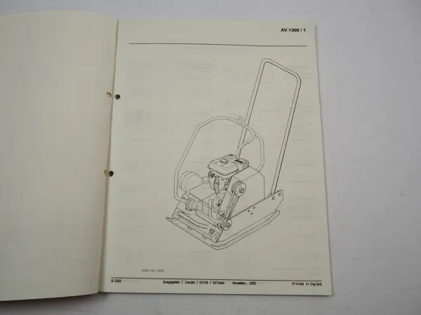 Case Vibromax AV1300 Rüttelplatte mit Honda Motor Parts Catalog Ersatzteilliste