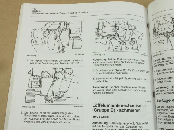 CAT Caterpillar 322C Hydraulikbagger Betriebsanleitung Ersatzteilliste in engl