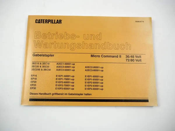 Caterpillar 2EC EP 15 18 20 25 25E 30 Gabelstapler Betriebsanleitung 1996