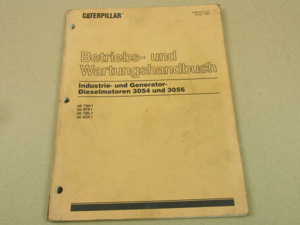 Caterpillar 3054 3056 Industrie Motor Betriebsanleitung Bedienungsanleitung 1994