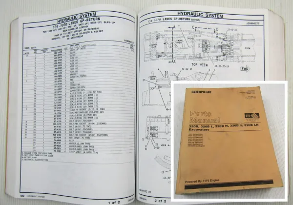 Caterpillar 320 B BL BN BS BLN Excavators Parts Catalog List Vol. II 08/1998