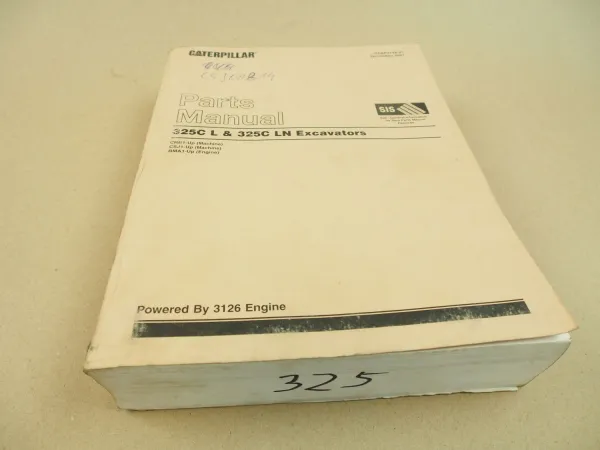 Caterpillar 325C L 325C LN Excavators Parts book list ERsatzteilliste in engl