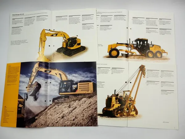 Caterpillar Bagger Radlader Raupe Baumaschinen 8x Prospekt 1998 - 2013