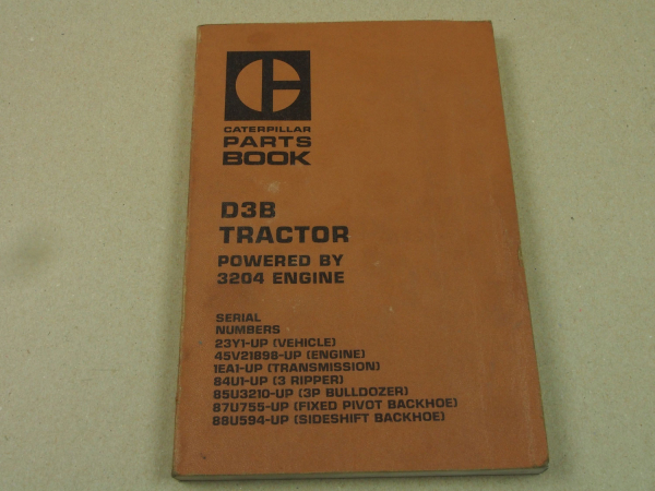 Caterpillar D3B Tractor Parts Book List Ersatzteilliste in englisch